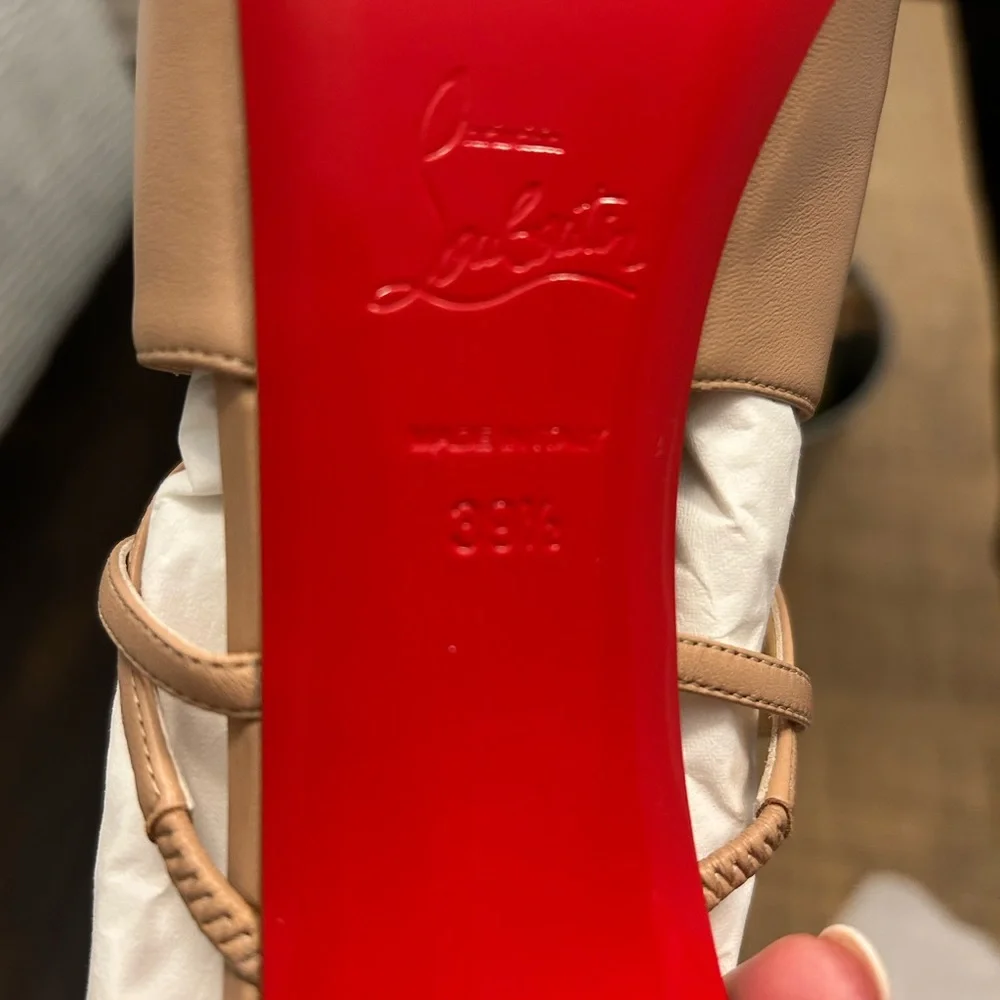 Christian Louboutin Holly Alta 120 Napa NUDE - Picture 8 of 8